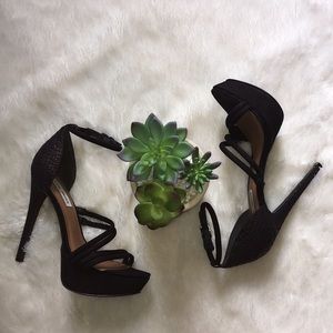 Steve Madden Black Ankle Strap Heels
